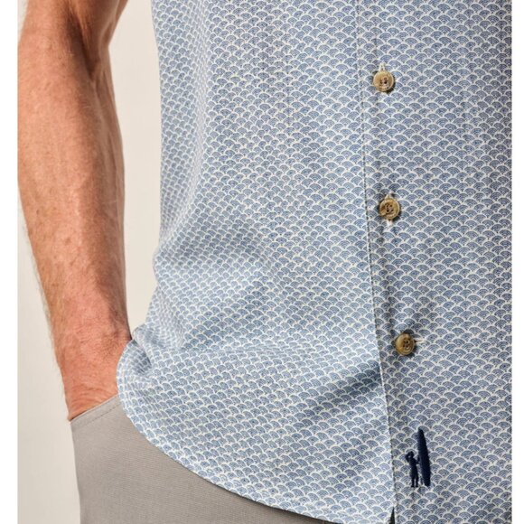 Johnnie O Shackleford Hangin’ Out Short Sleeve Button-Up Medium NWOT Navy Blue - Picture 14 of 14